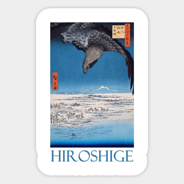 Eagle Over the 100,000 Acre Plain at Susaki by Utagawa Hiroshige Sticker by Naves